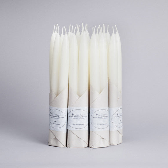 Ivory White Beeswax 10" Tapers - Candlesticks